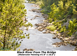 Black River From the Bridge (Watercolor1) 7x10